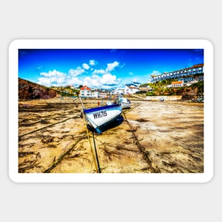 Hope Cove, Devon Fishing Boats On The Beach Sticker